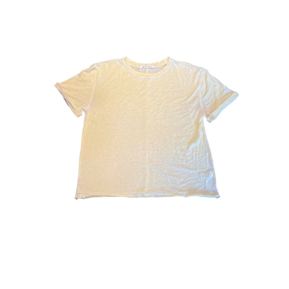 Free People We the Free Slouchy T-Shirt Pale Yellow Size M